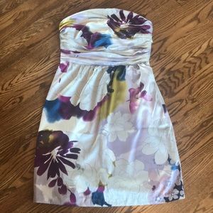 Strapless purple dress